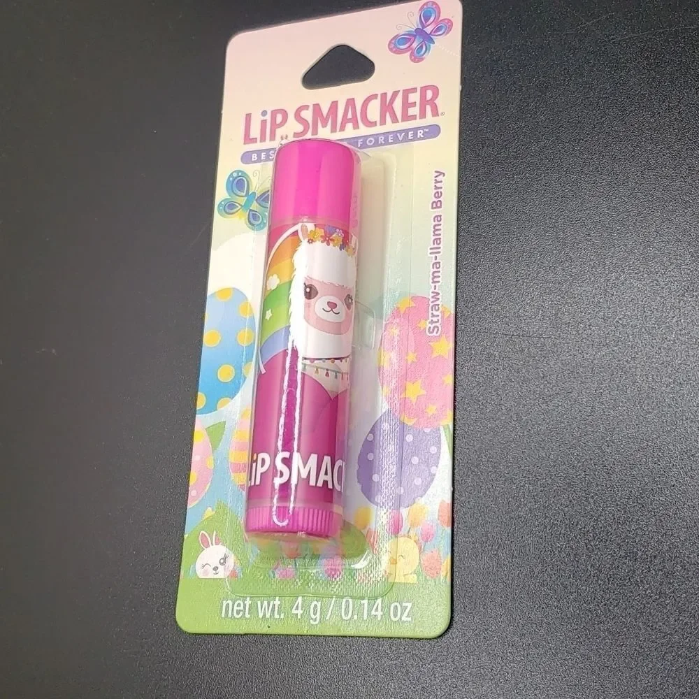 𝅺llama Lip Smacker strawberry flavored lip balm